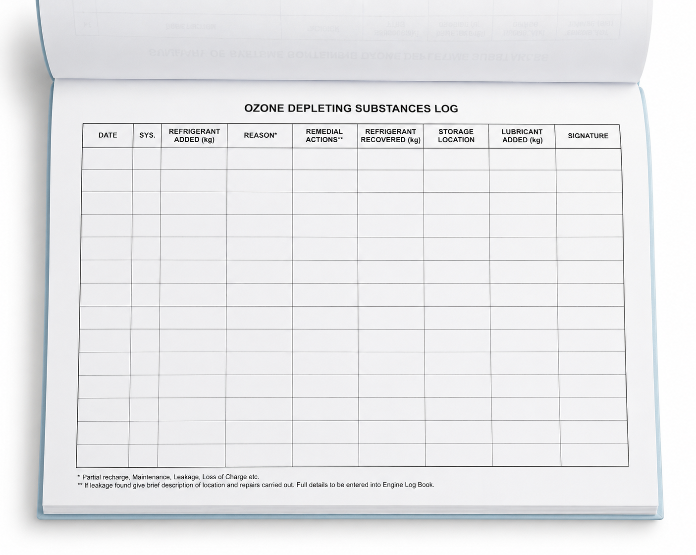 Ozone Depleting Substances Record book / Refrigerant Log book - Image 2