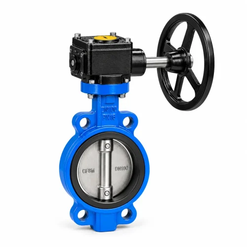 Butterfly valve wafer type_worm gear