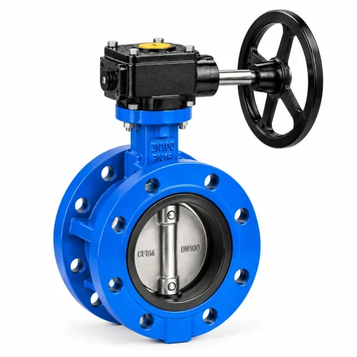 Double flange butterfly valve_gear